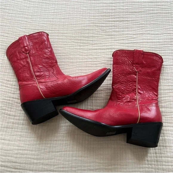 Urban Outfitters Red Cowboy Boots - Picture 3 of 4